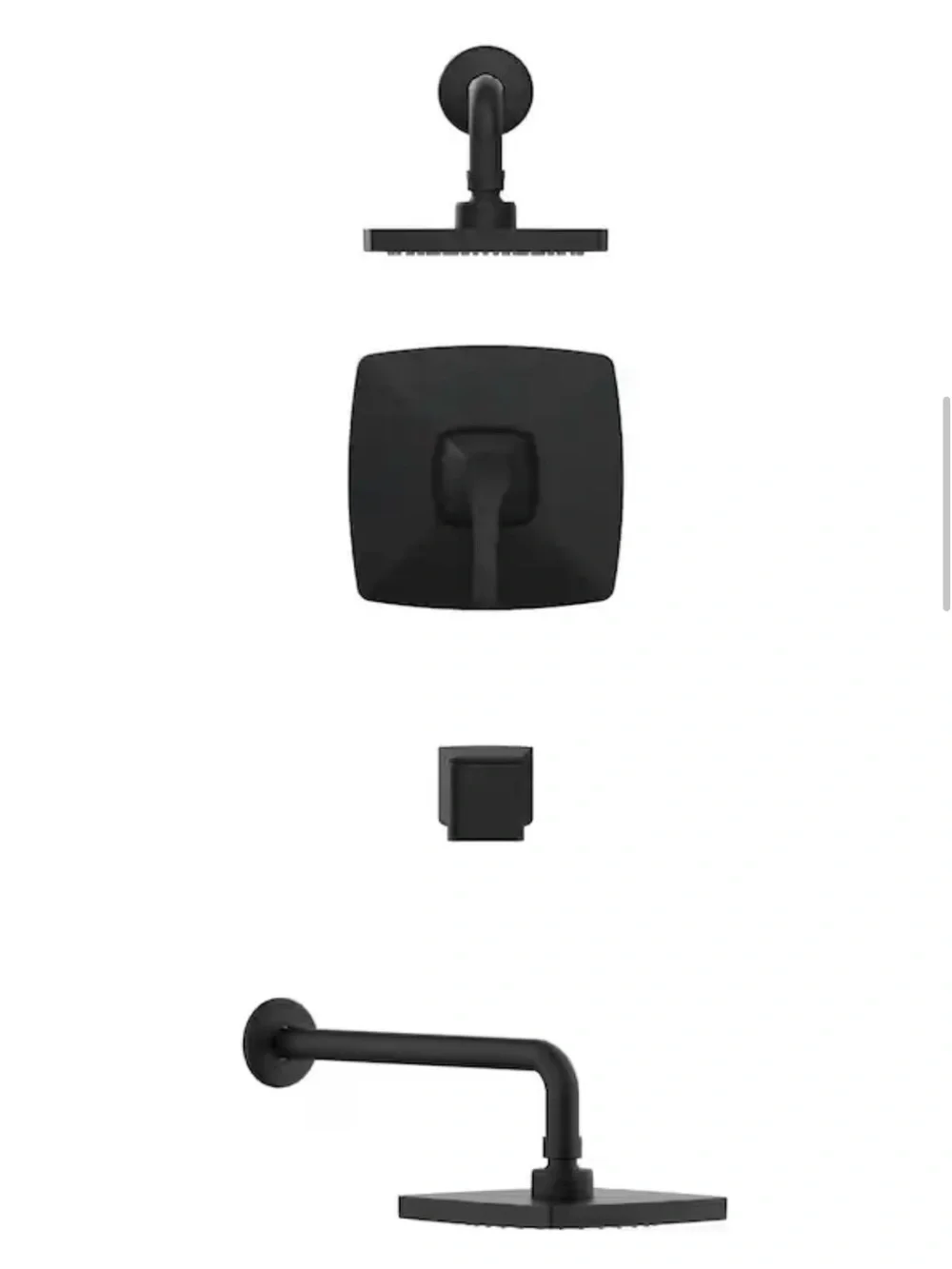 Glacier Bay Square Tub & Shower Faucet Set in Matte Finish